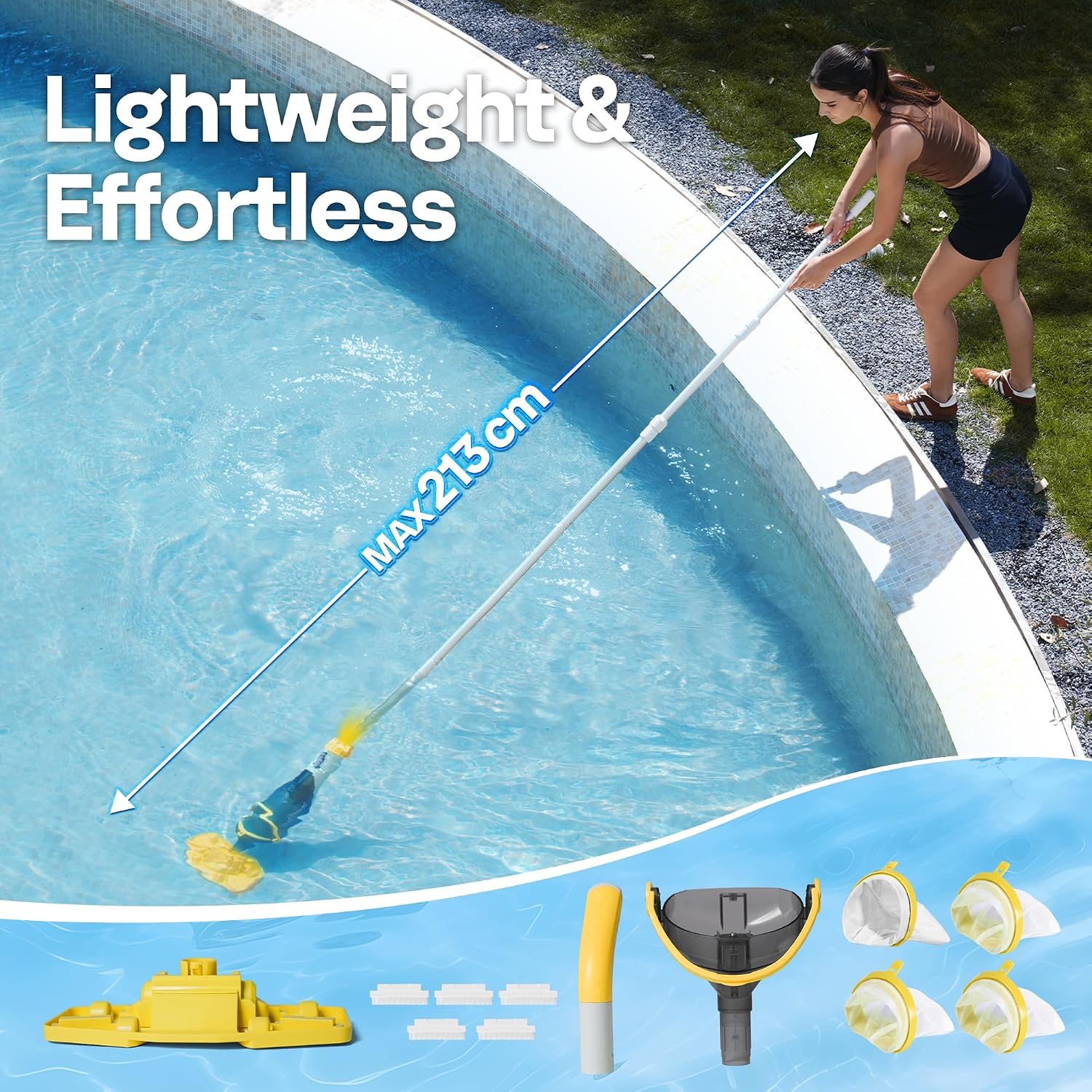 Thumbnail 5 de VIVOHOME Rechargeable Handheld Pool Vacuum Cleaner with Telescopic Pole