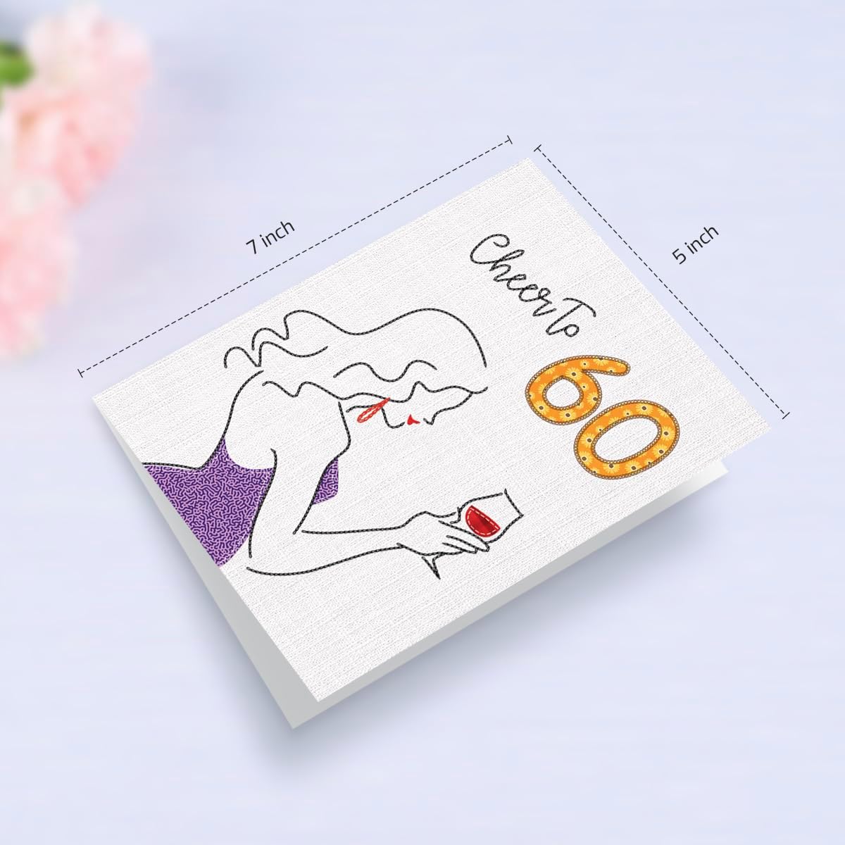 Thumbnail 2 de CRTURUNIQ 60th birthday card, 5 x 7 inches