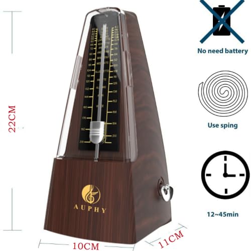 Detalle de Métronome mécanique M355 AUPHY avec Cloche – rythme précis pour piano, guitare et plus
