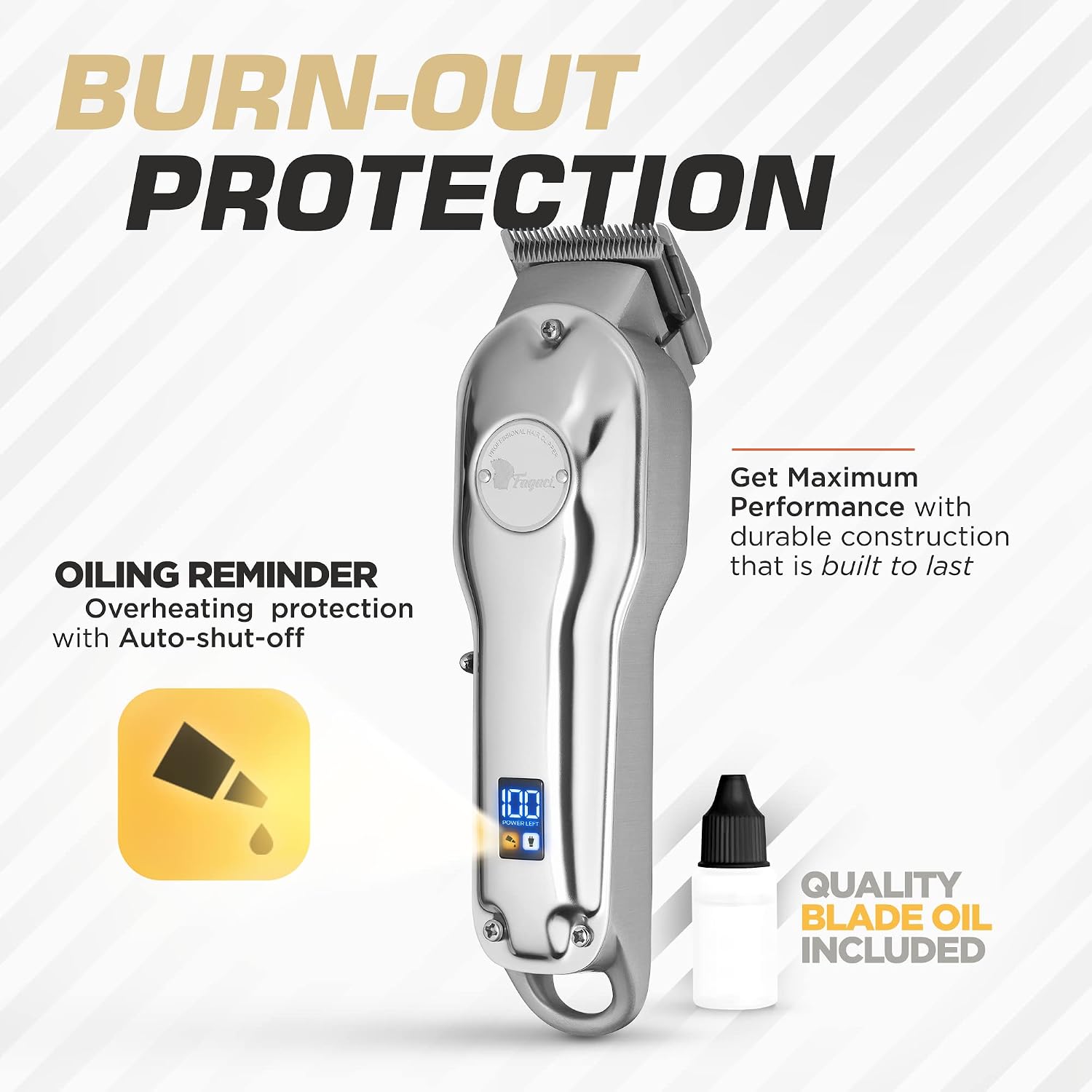 Thumbnail 3 de Fagaci Professional Hair Clippers Men Cordless: Precision cutting with a powerful 6000 rpm motor