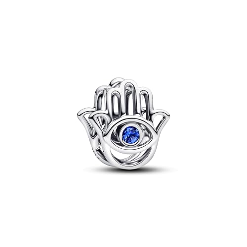 Detalle de PANDORA Moments 794062C01, abalorio de plata de ley con cristales azules