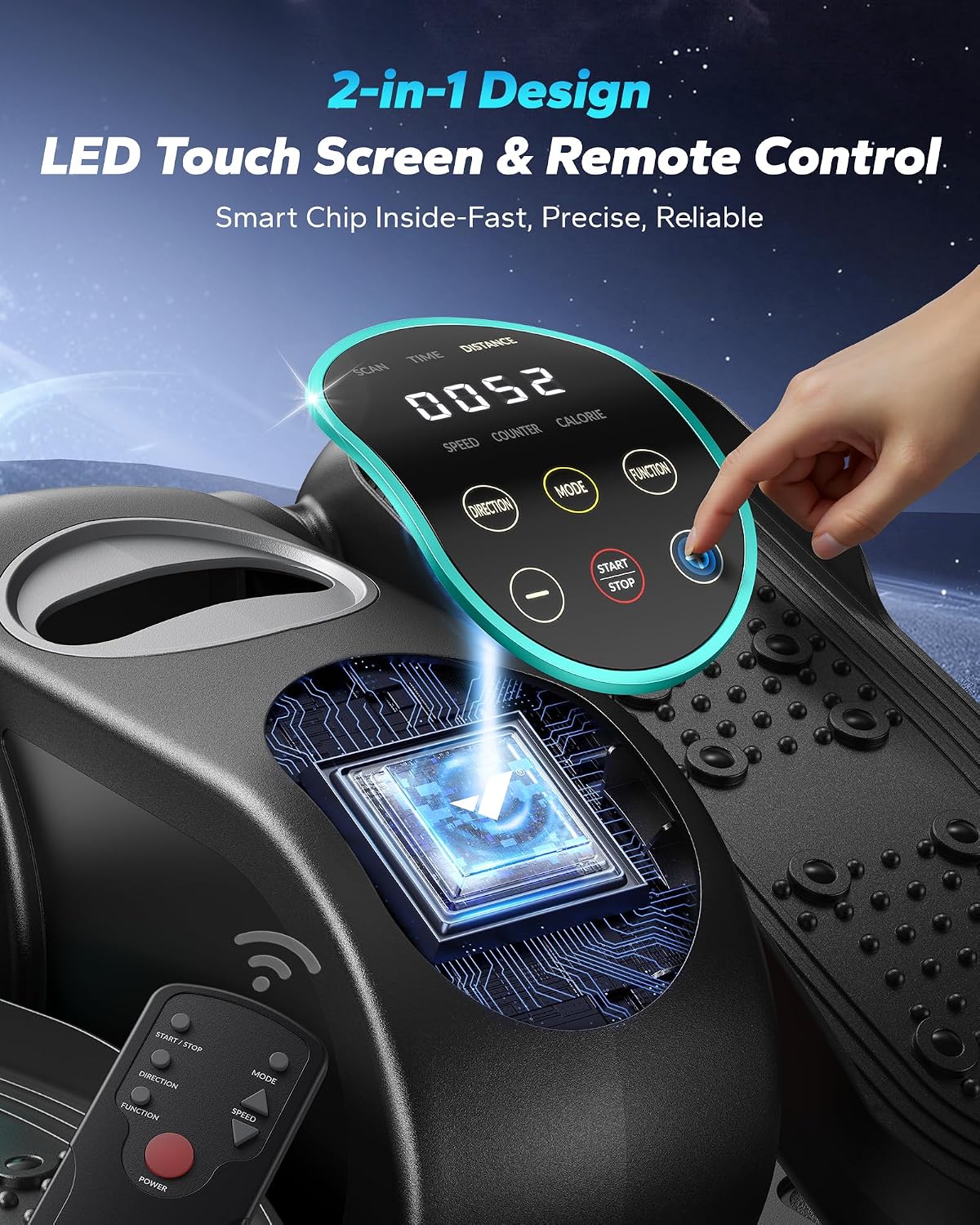 Detalle de MERACH E32 Under Desk Elliptical, 12 Speeds, Remote Control, Quiet Operation
