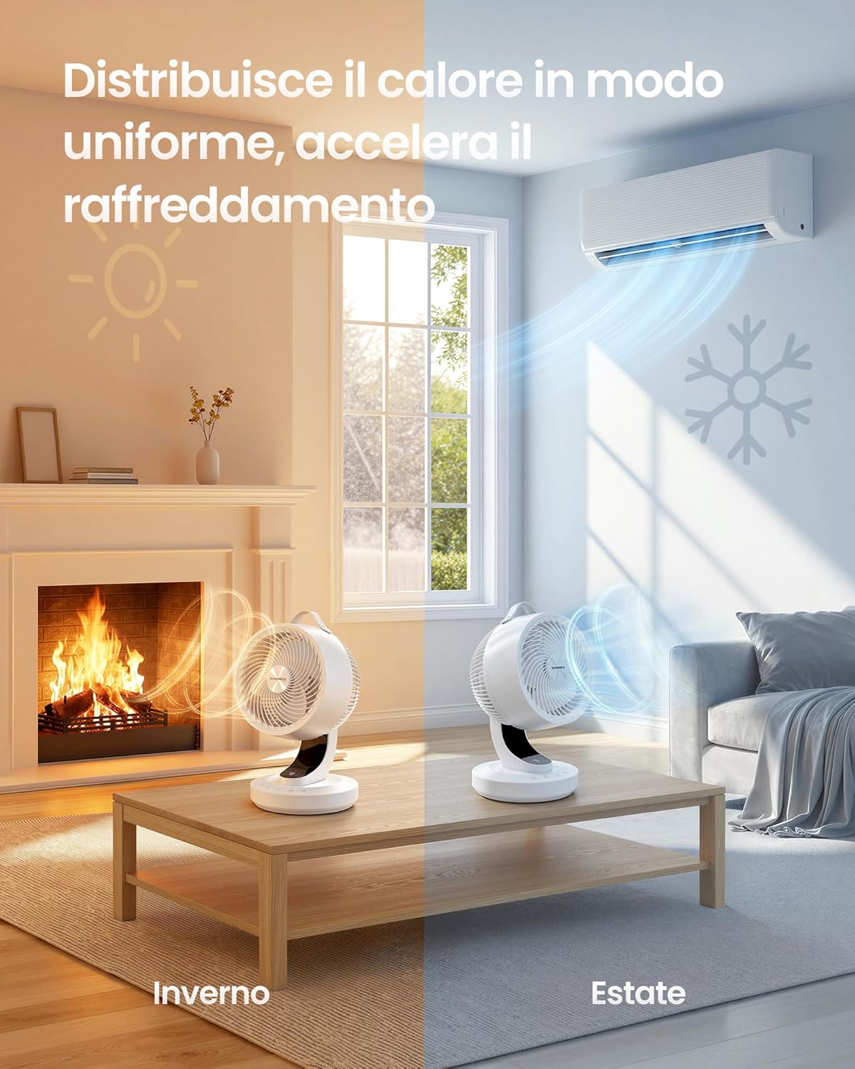 Thumbnail 6 de SONGMICS Ventilatore da Tavolo XFC001W1EU: Silenzioso, 8 Velocità e Controllo Remoto per la Camera da Letto