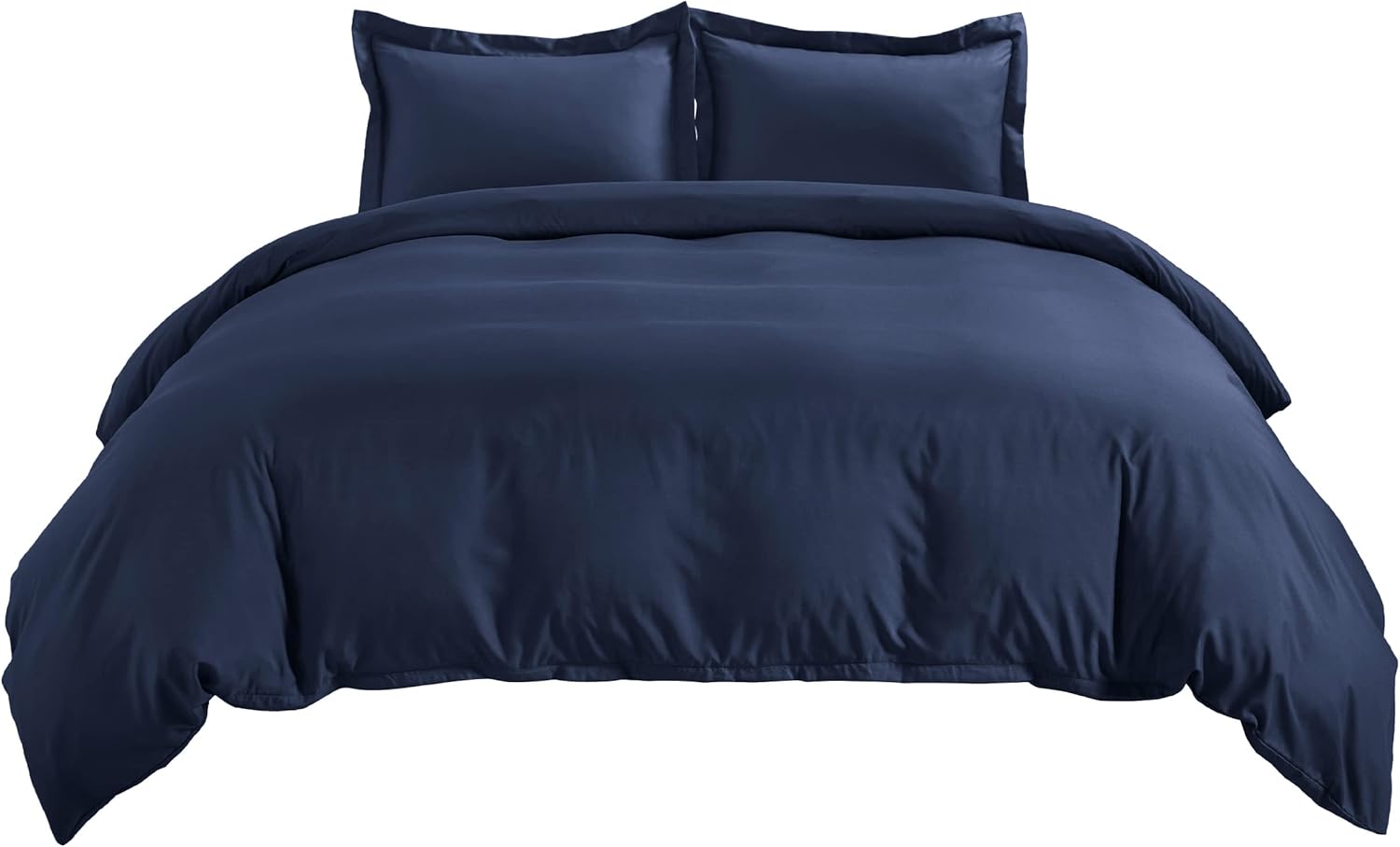 Detalle de Bedsure Duvet Cover Set-Solid Queen Duvet Cover, Double-Brushed Navy Blue, 90 x 90 in