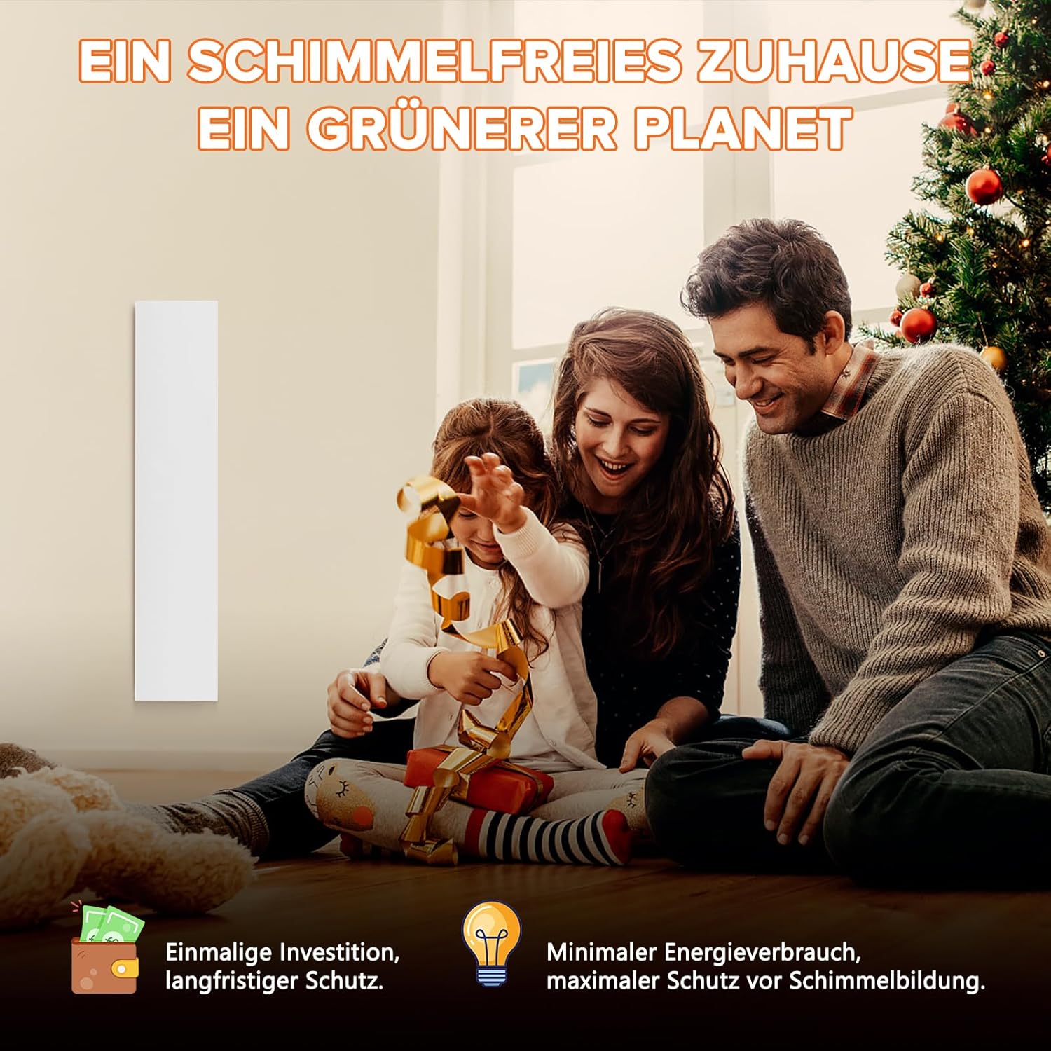 Detalle de Xnature XN-IC60 3er-Set Infrarot Anti-Schimmel-Heizung mit Smart Timer – schimmelfreie Wände & Bad