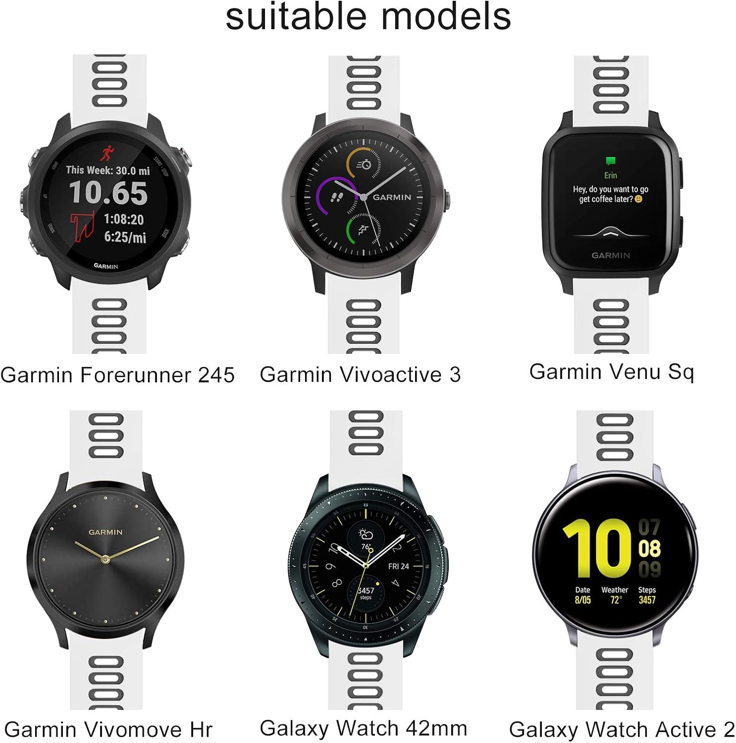 Detalle 1 de OVERSTEP Vivoactive 3 20mm Silicone Strap