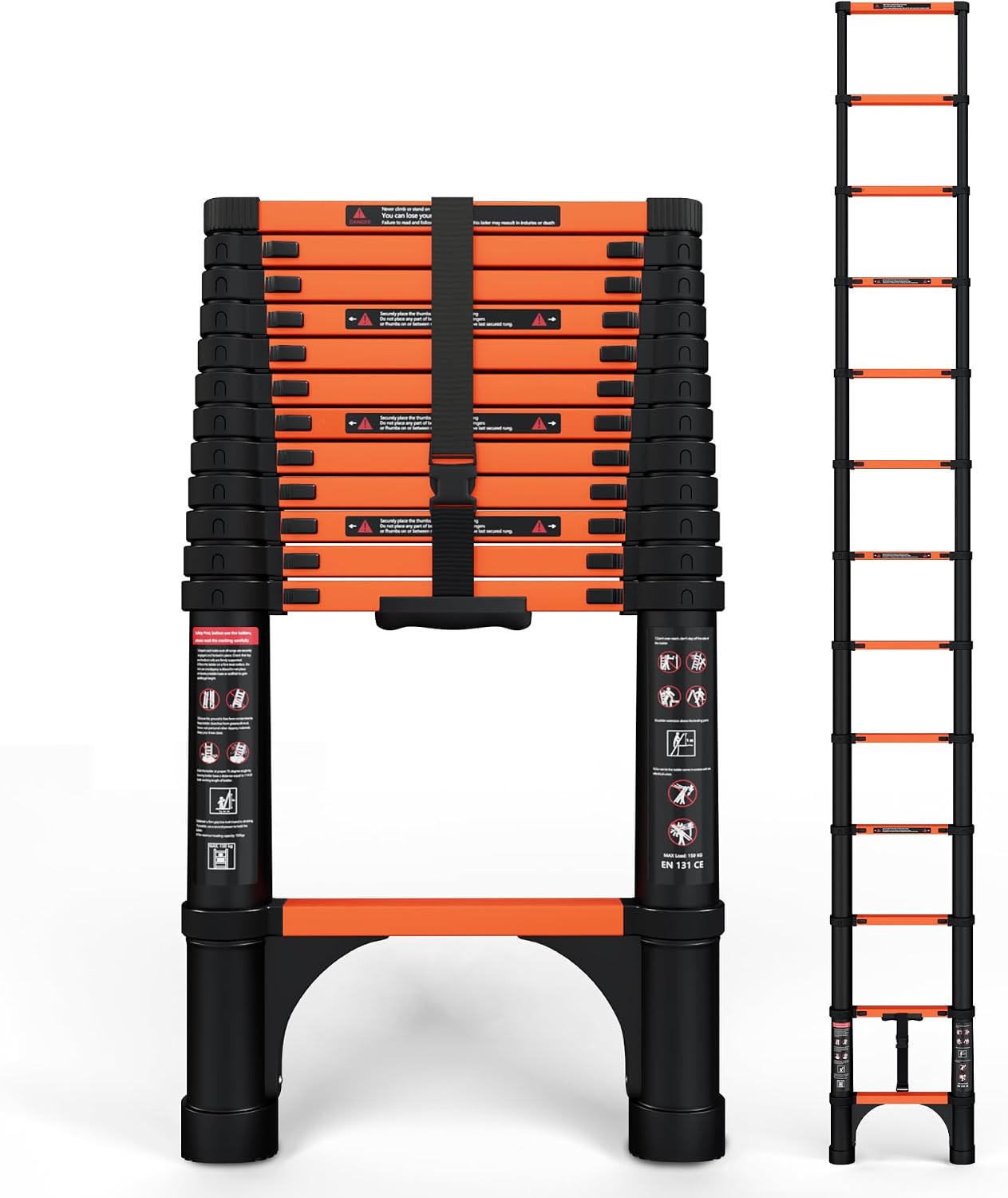 Detalle de SINMEIRUN Telescoping Ladder, 12.5 ft