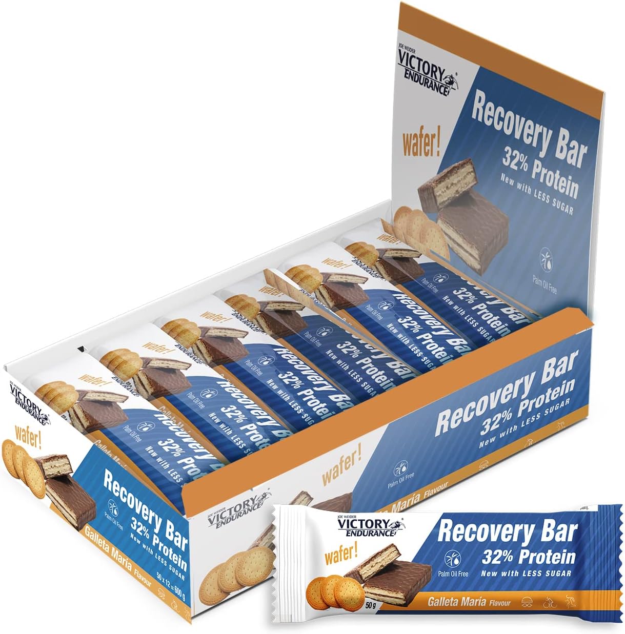 Thumbnail 5 de Weider Victory Endurance Recovery Bar 32% Whey Protein – Barres de récupération goût banane (12 x 35 g)