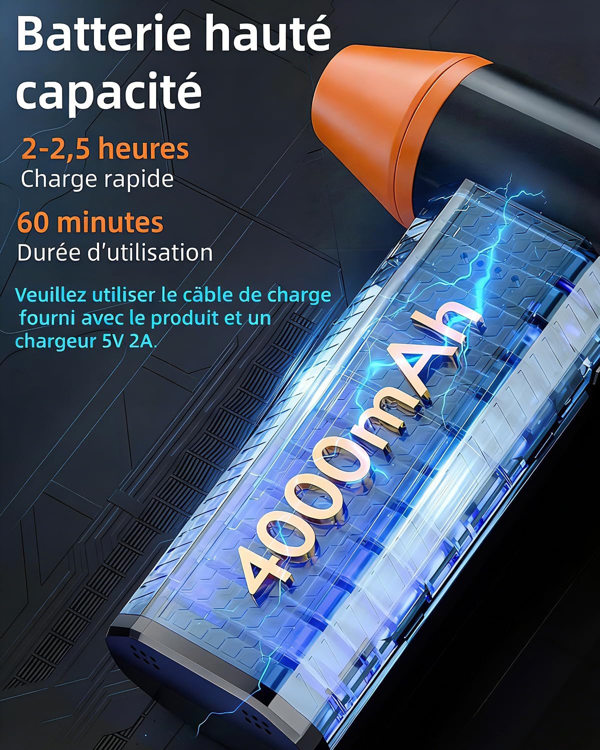 Thumbnail 2 de Souffleur d'Air Électrique 130000RPM Orange