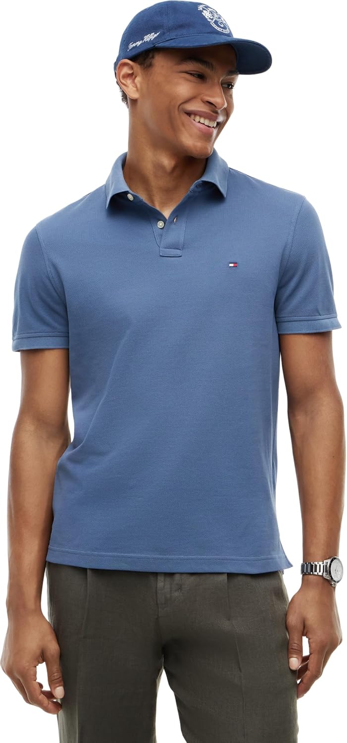 Detalle de Tommy Hilfiger 1985 Regular Polo – Biobaumwolle, Regular Fit, zeitloses Design