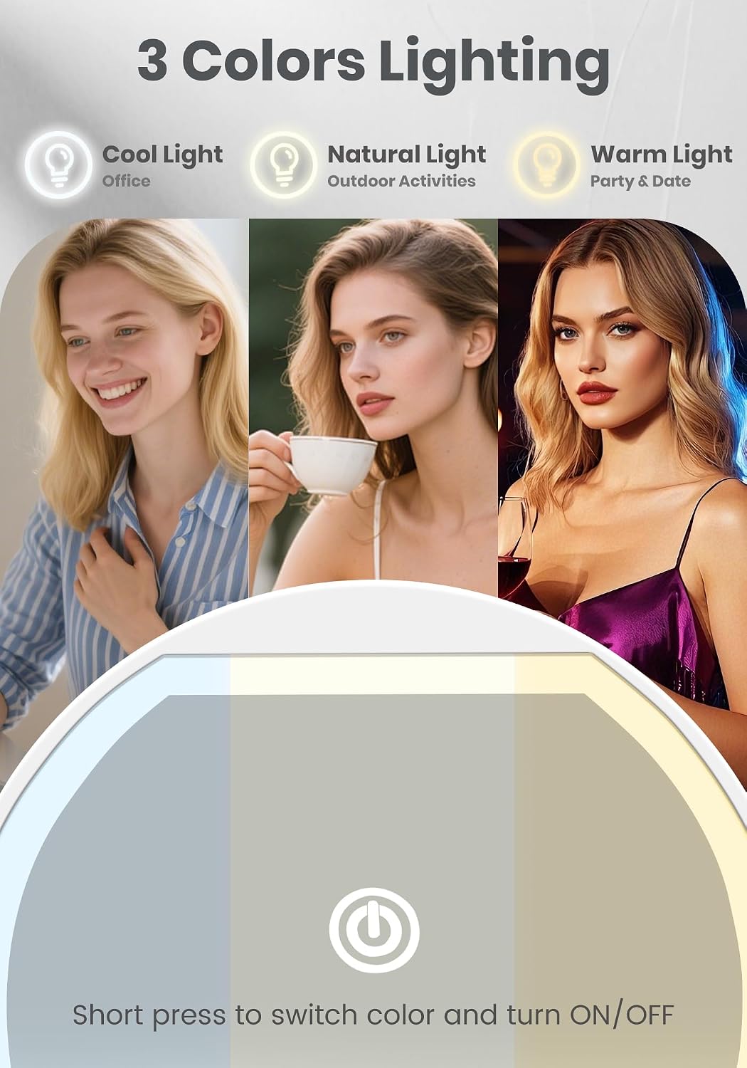 Thumbnail 2 de SisKokoro Rechargeable Compact Makeup Mirror with Light, 40X Magnification