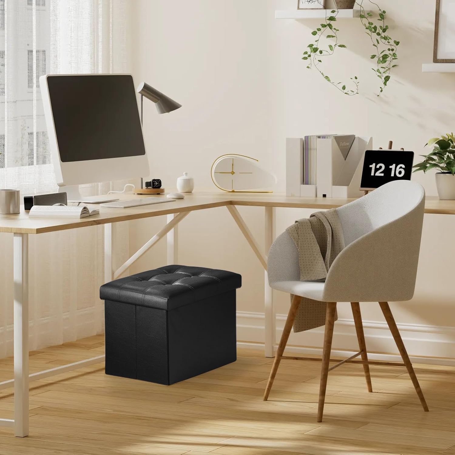 Thumbnail 6 de Bsketa Storage Ottoman 17x13x13in leather storage bench