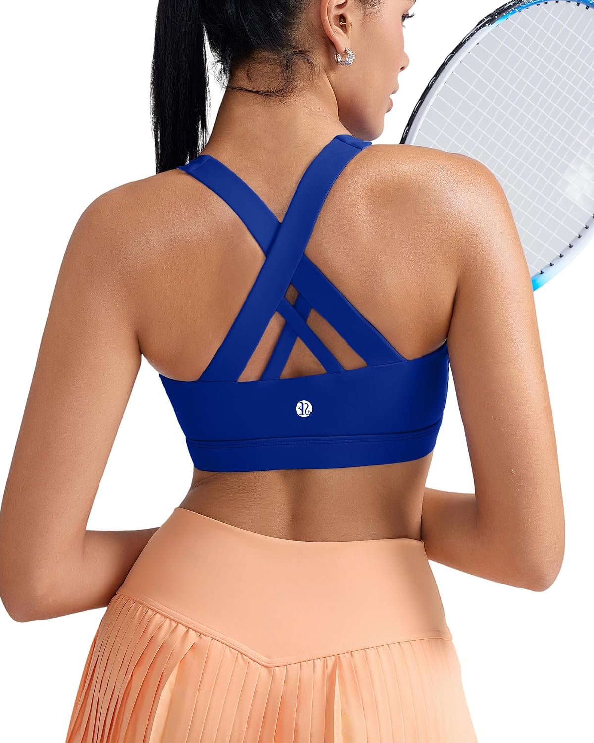 Thumbnail 3 de RUNNING GIRL Women’s Padded Strappy Sports Bra with Criss-Cross Back and Removable Cups