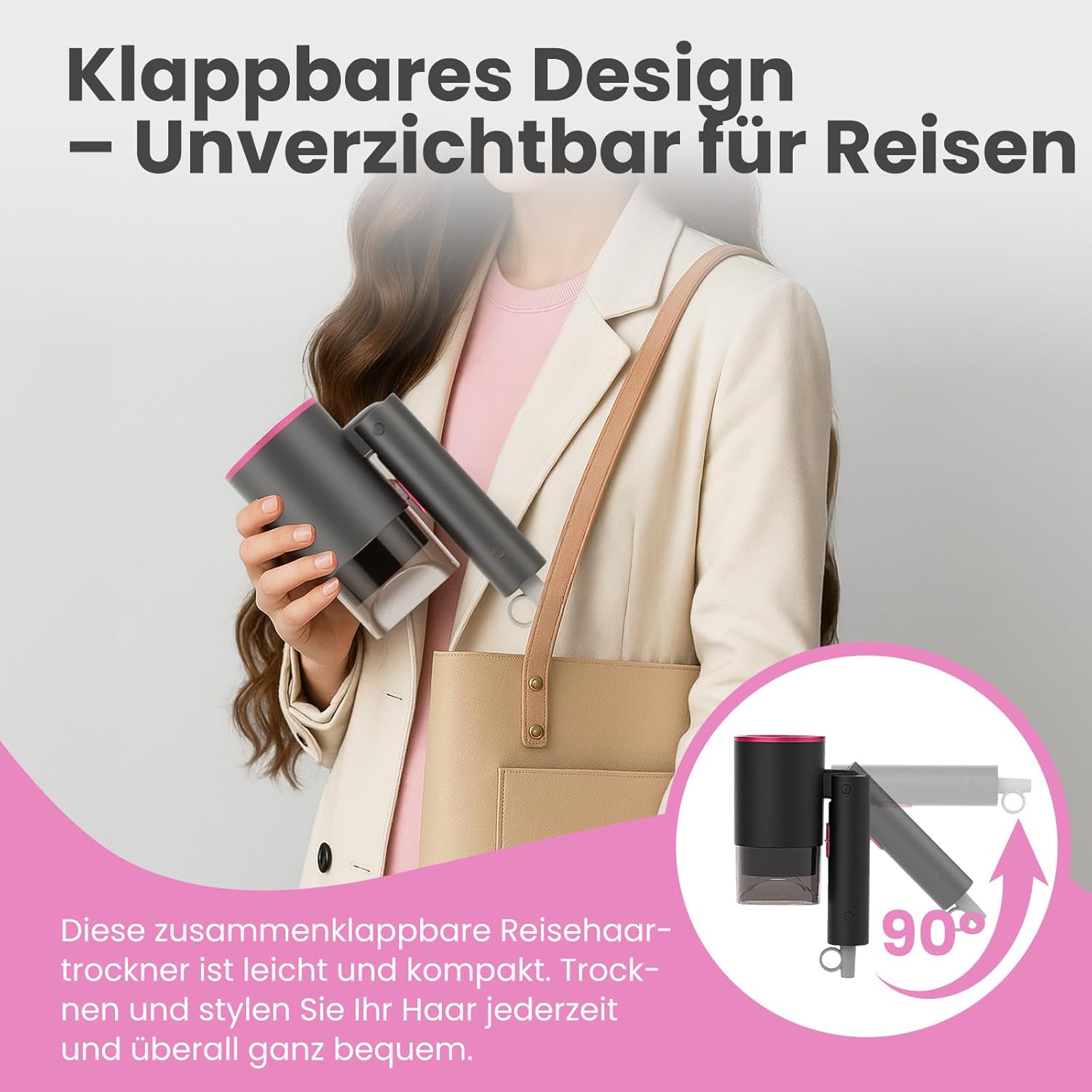 Detalle 1 de AIUNAOM Reisefön mit 2000 W, klappbar