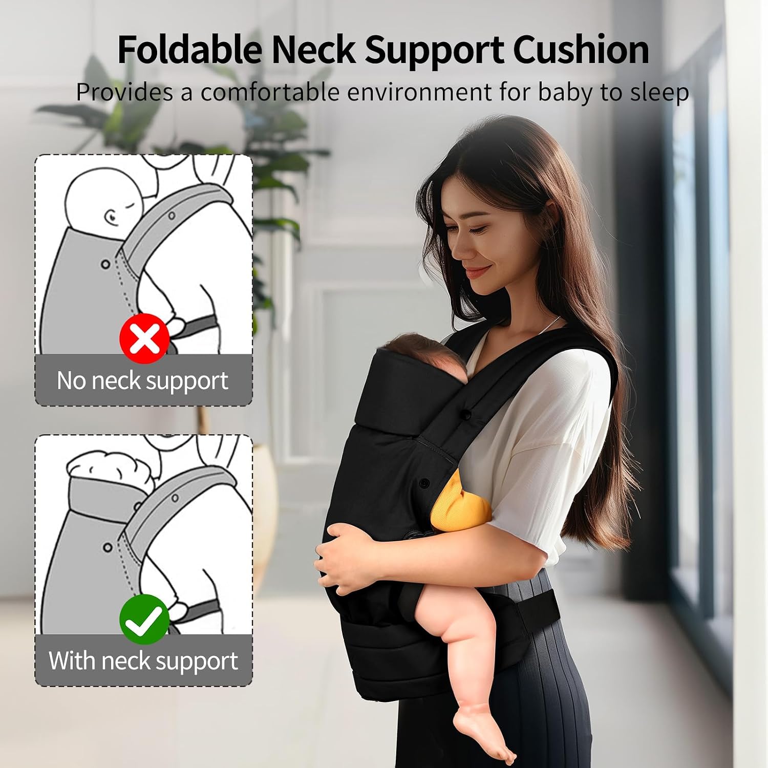 Thumbnail 3 de Tuocal Baby Carrier – Ergonomic Cotton Sling for 3–36 Months (8–44lbs), Grey