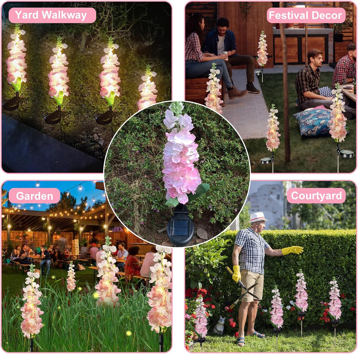 Thumbnail 5 de Solar garden lights 2 pack Delphinium LED