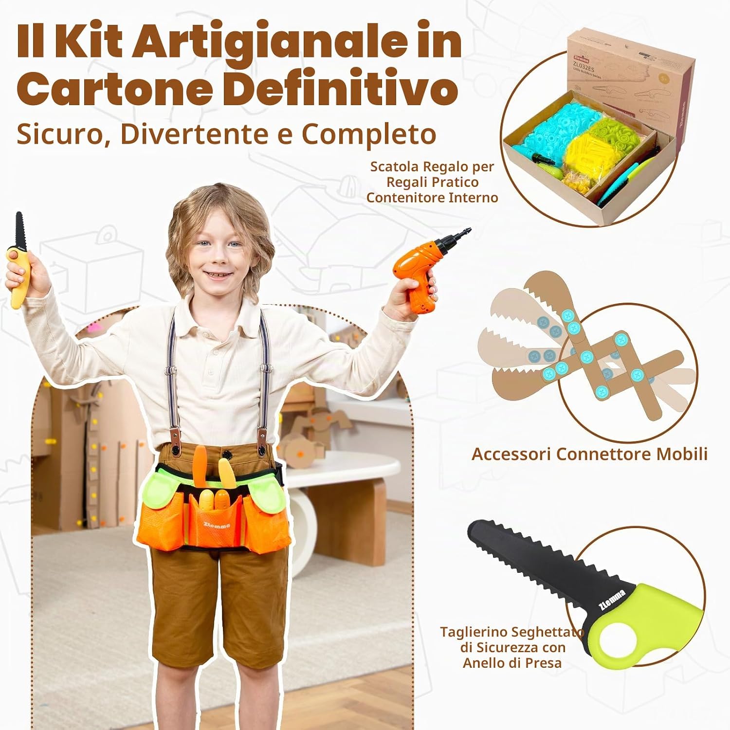 Thumbnail 4 de ZLemma Set di 401 Kit di Costruzione per Bambini con anello di sicurezza ZLEMMA – Fai-da-te sicuro e creativo