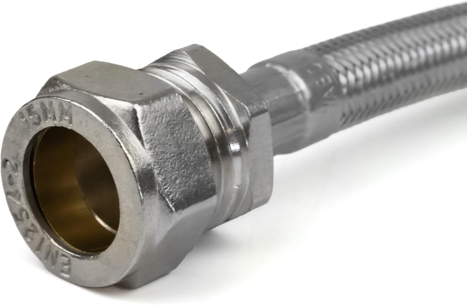 Detalle 2 de Xcel Home 1x WRAS Approved Elbow (90°) 1/2 x 15mm Compression x 500mm Flexible Pipe Connectors