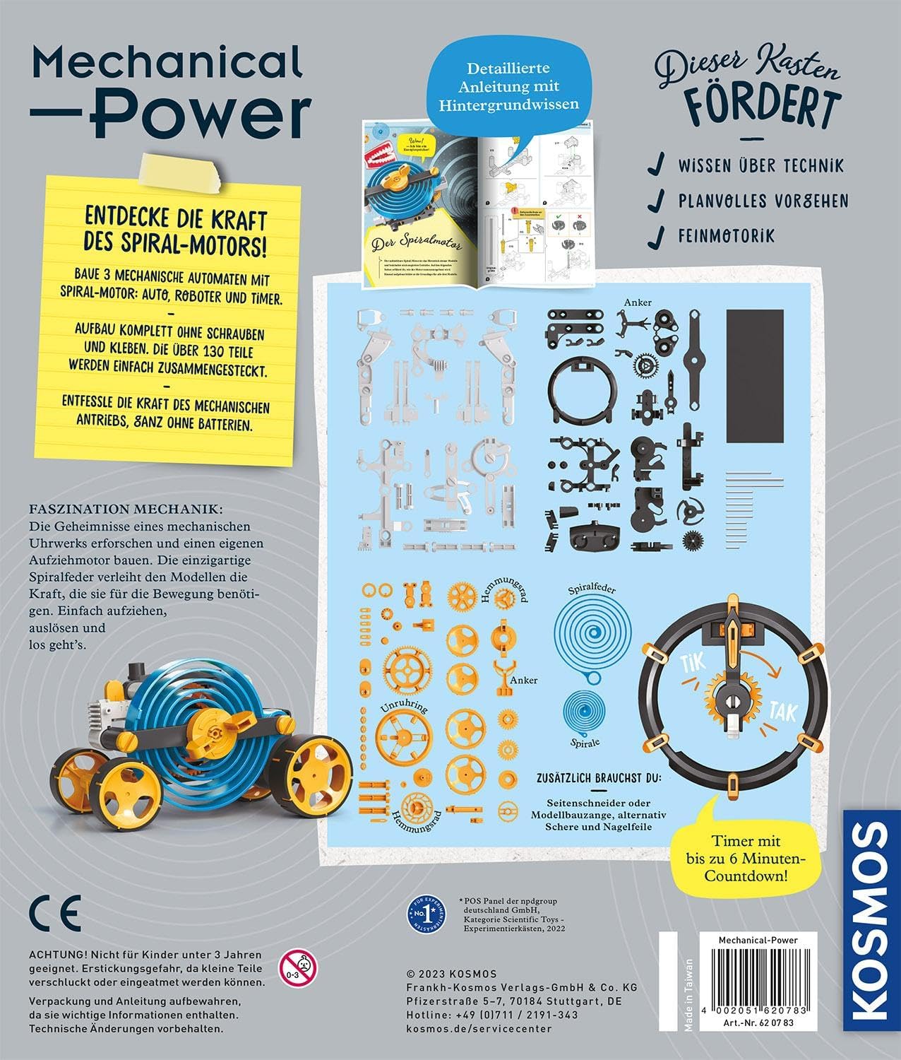 Thumbnail 1 de Kosmos 620783 Mechanical Power – Scatola esperimenti STEM con motori a spirale per auto da corsa, robot e timer