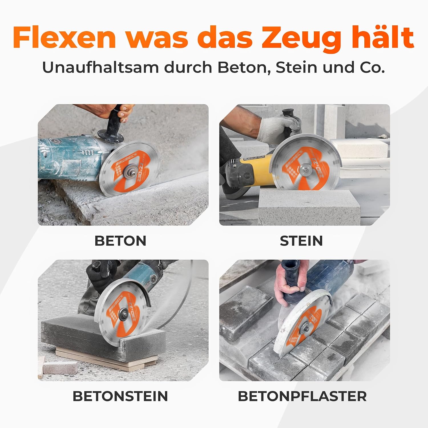 Thumbnail 3 de BAUBECK Diamantscheiben 230 mm – 2 Stück für Stein und Beton, robuste Trennscheibe für Winkelschleifer