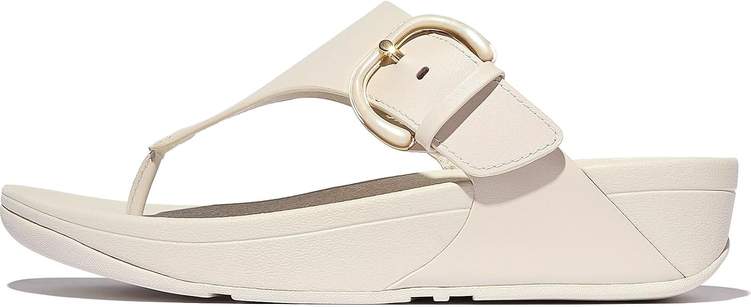 Detalle de Fitflop Women's Lulu Resin-buckle Leather Toe-post Sandals