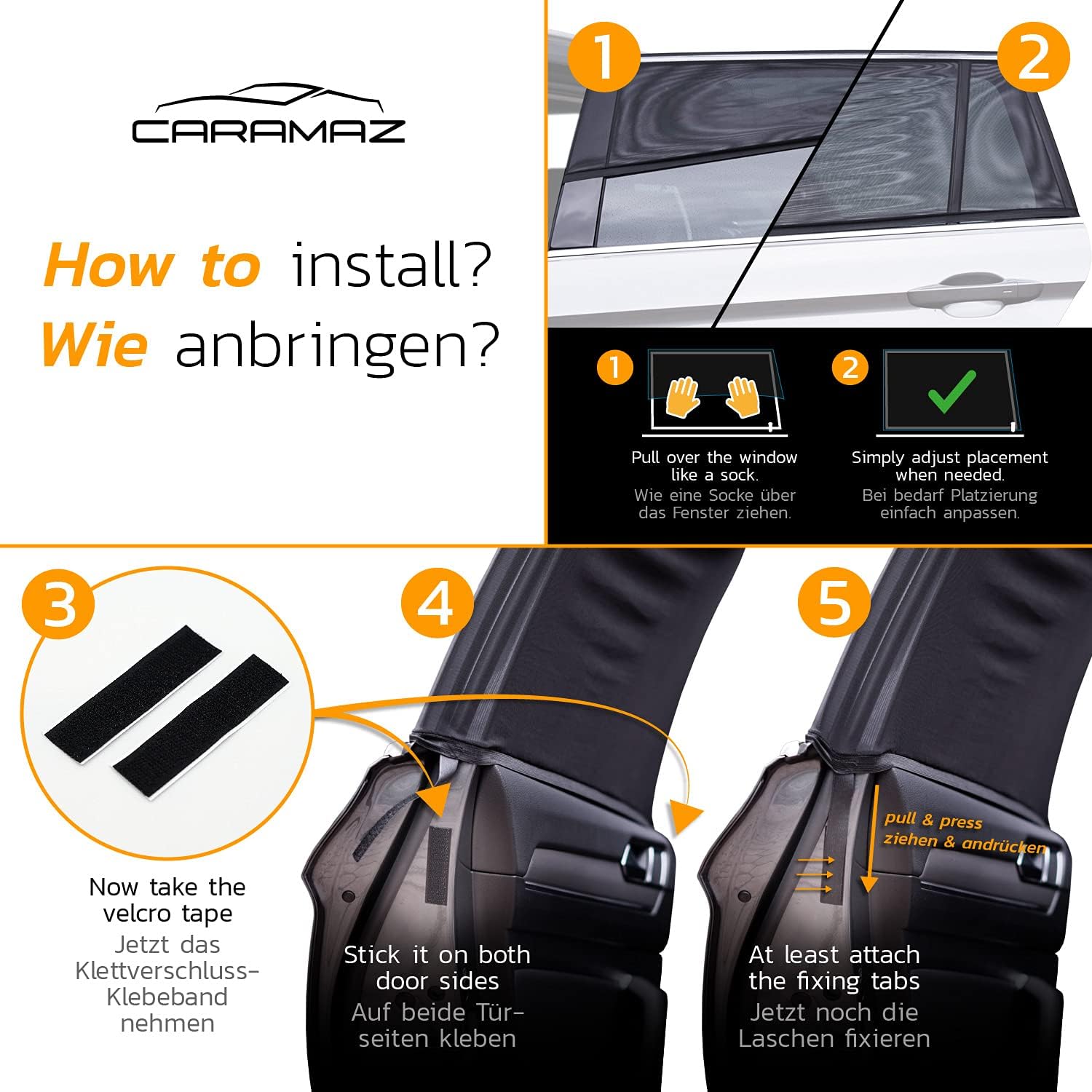 Thumbnail 5 de Caramaz Tendine parasole auto bambini – Set di 2, taglia L