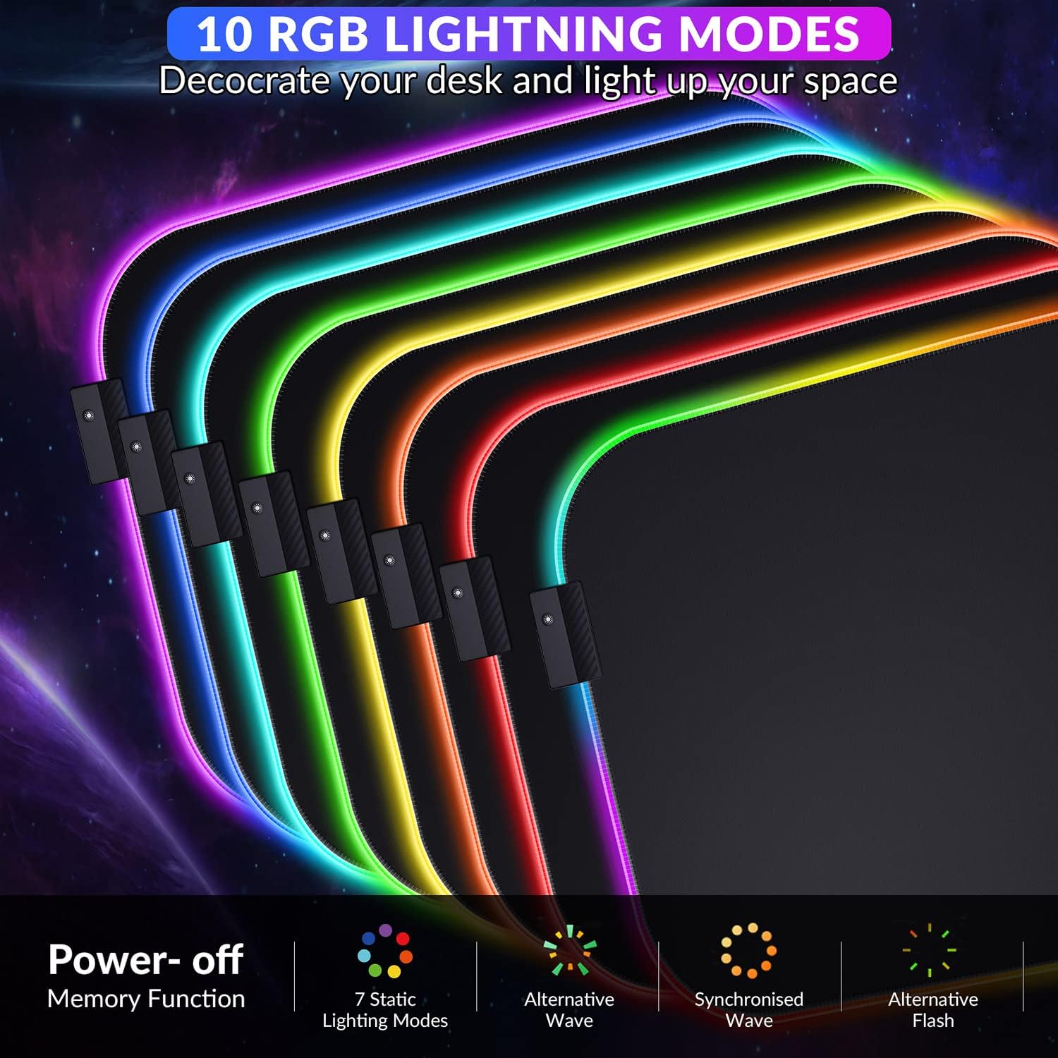Thumbnail 2 de Gimars RGB Gaming Mouse Pad Wrist Support
