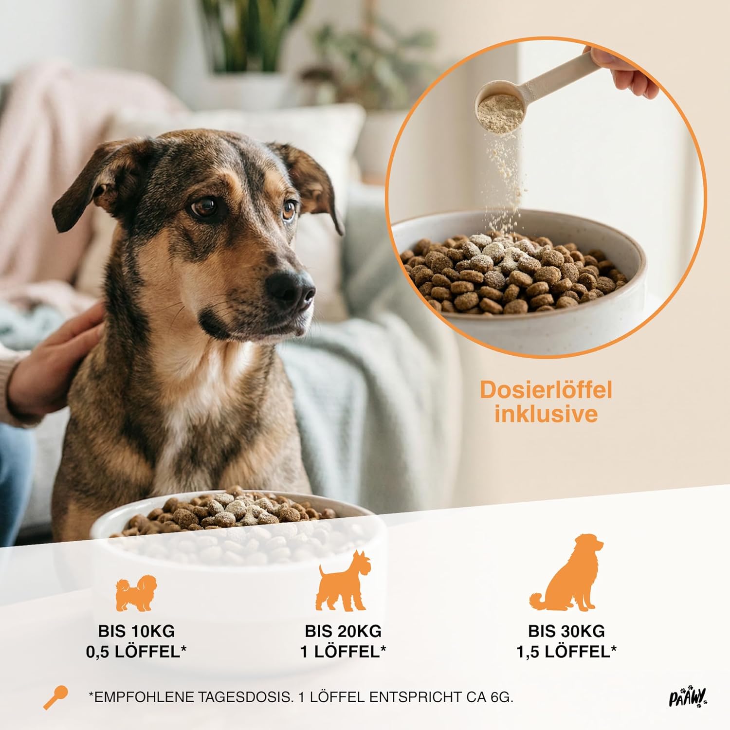 Thumbnail 3 de paawy Paawy Probiotika Hund – 10-in-1 Wirkstoff-Komplex mit Ulmenrinde & Moor als Futtertopping