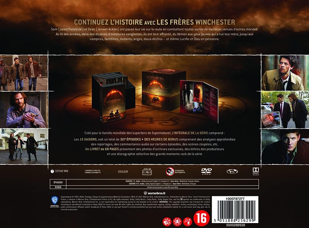 Detalle 2 de Supernatural LSGD-YGSJ-F208 Complete DVD Series, Seasons 1–15, 86 Discs