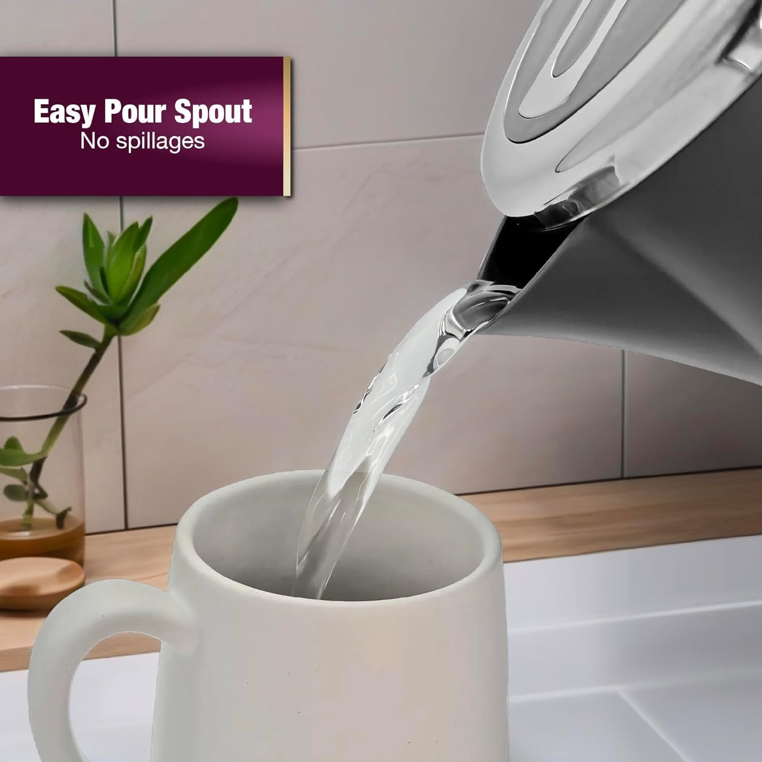 Thumbnail 3 de Andrew James Lumiglo Fast Boil Electric Kettle (Grey) 1.7L, 3000W cordless quiet boil