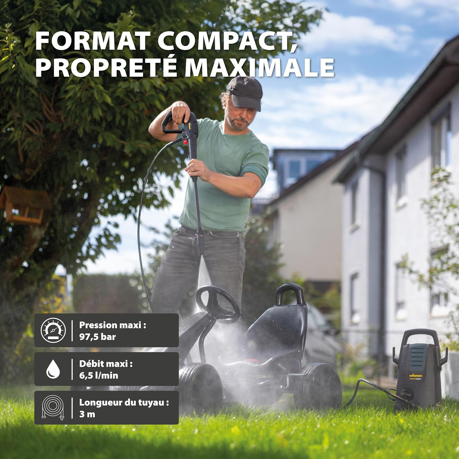 Thumbnail 4 de Wagner AQUASTORM Compact : nettoyeur haute pression compact prêt à l’emploi pour le jardin et la maison