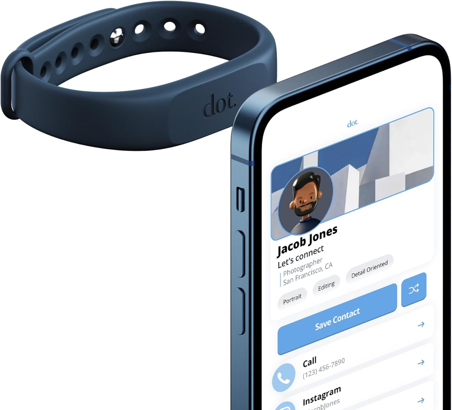 Thumbnail 3 de dot. Band - Digital Business Card Wristband (Sand)