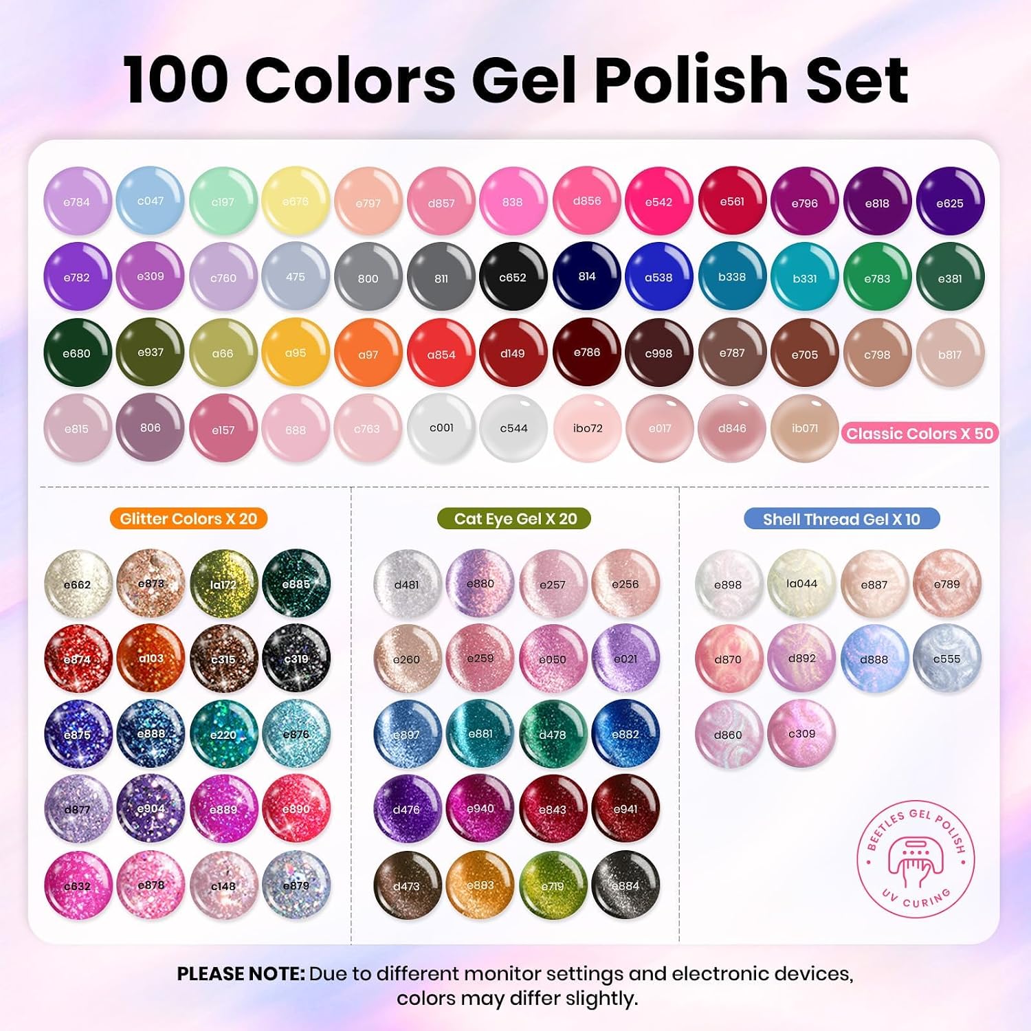 Detalle 2 de Beetles Nail Nook 119 PCS Gel Polish Set 💅