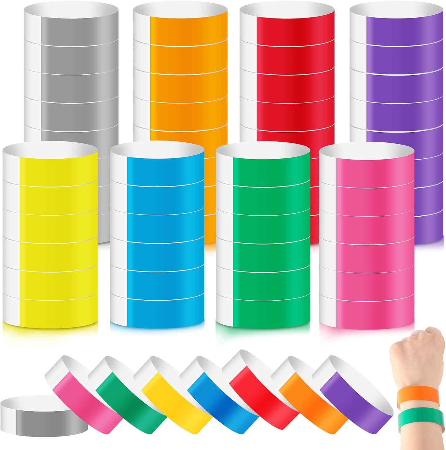 WIURGOHA 800 Colored Event Wristbands