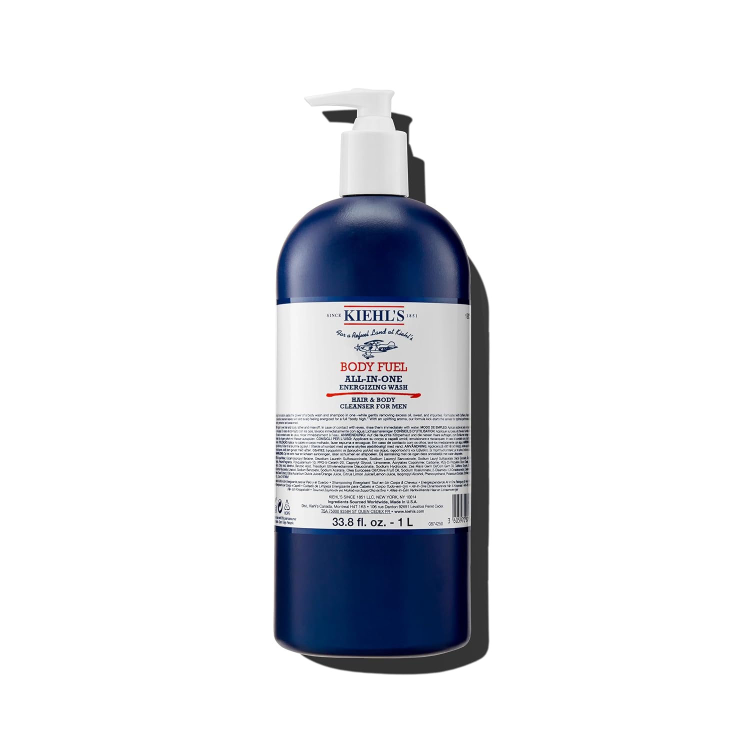 Detalle de Kiehl's 3605970879334 Body Fuel Men's Wash & Shampoo with Menthol