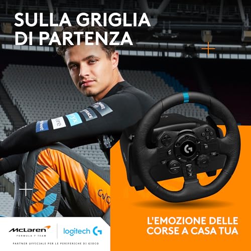 Detalle de Logitech G G923 volante da corsa e pedali per PlayStation & PC: guida realistica e controllo avanzato