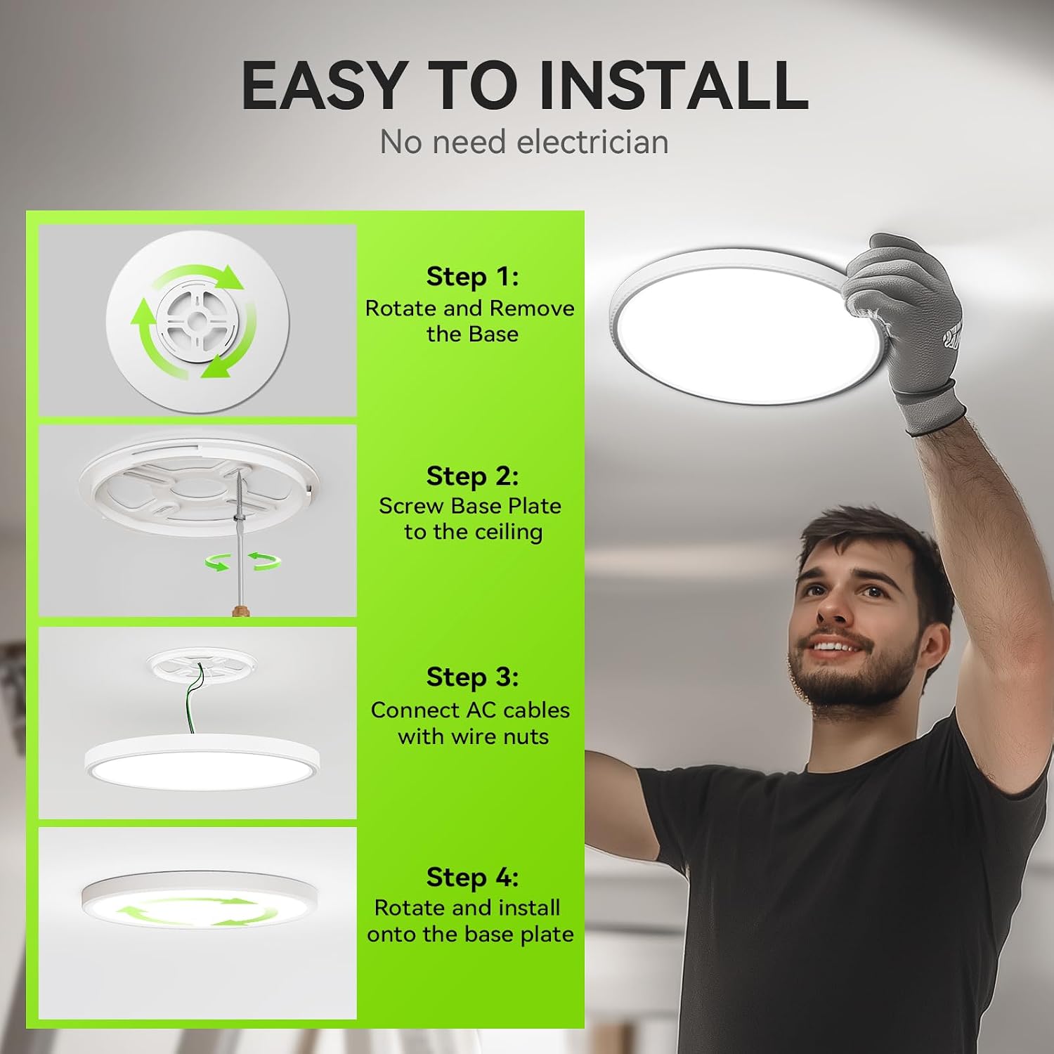 Detalle 2 de MODERN plafonniers LED encastrables super fins 28W 3200-Lumen Ceiling Light, 6-Pack