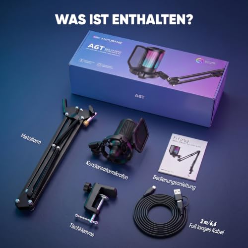 Thumbnail 7 de FIFINE Micro gaming USB à condensateur avec bras, RGB et bouton mute