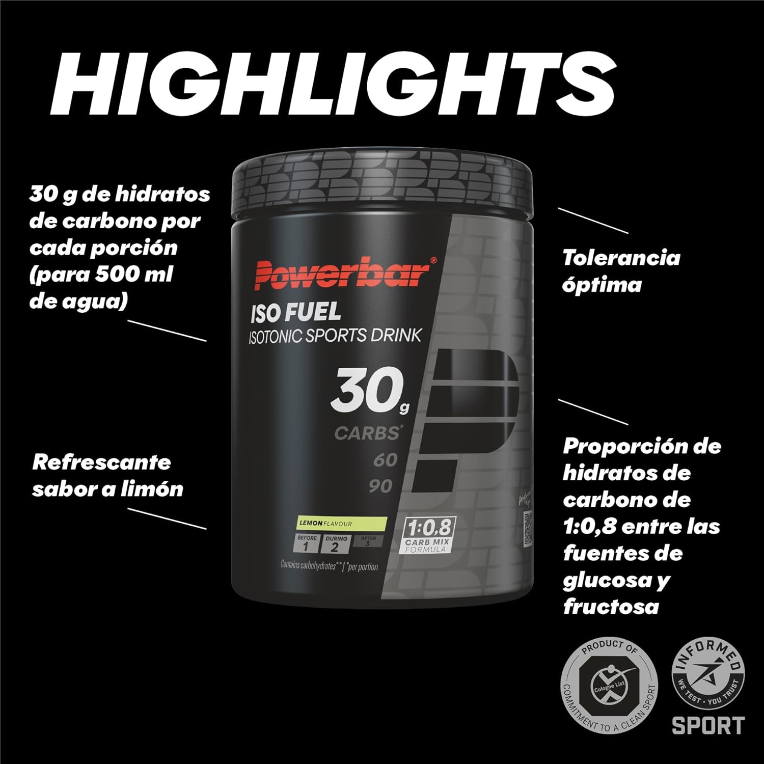 Thumbnail 2 de Powerbar Black Line Iso Fuel 30 Bebida Isotónica Limón 🍋