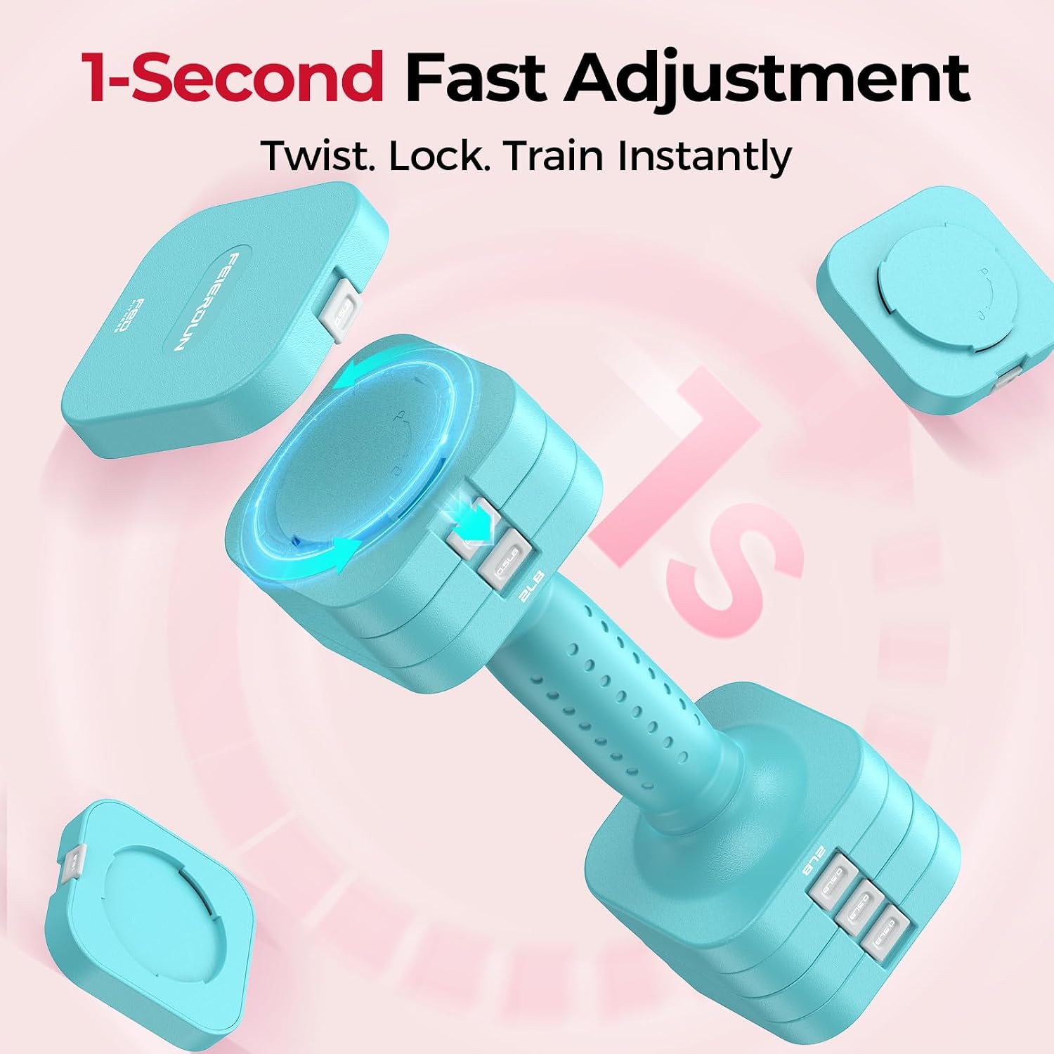 Detalle de FEIERDUN Adjustable Dumbbells 5-in-1