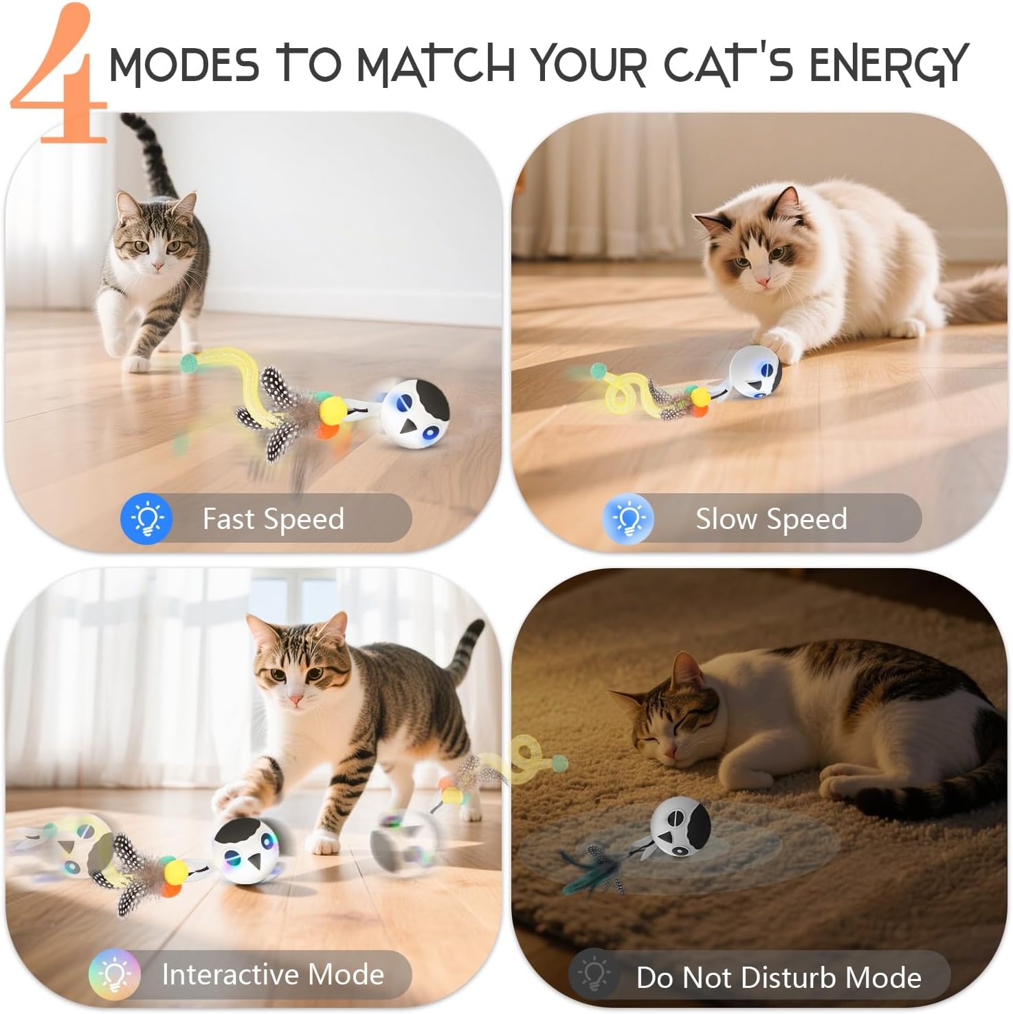 Detalle de Zeepet Cat Ball Toy with 4 Modes