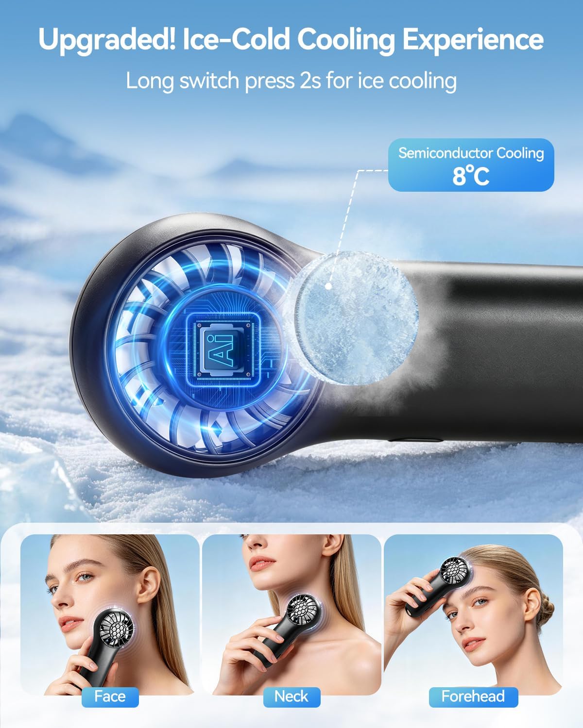 Thumbnail 1 de Winwj Portable Handheld Fan with Ice Cooler