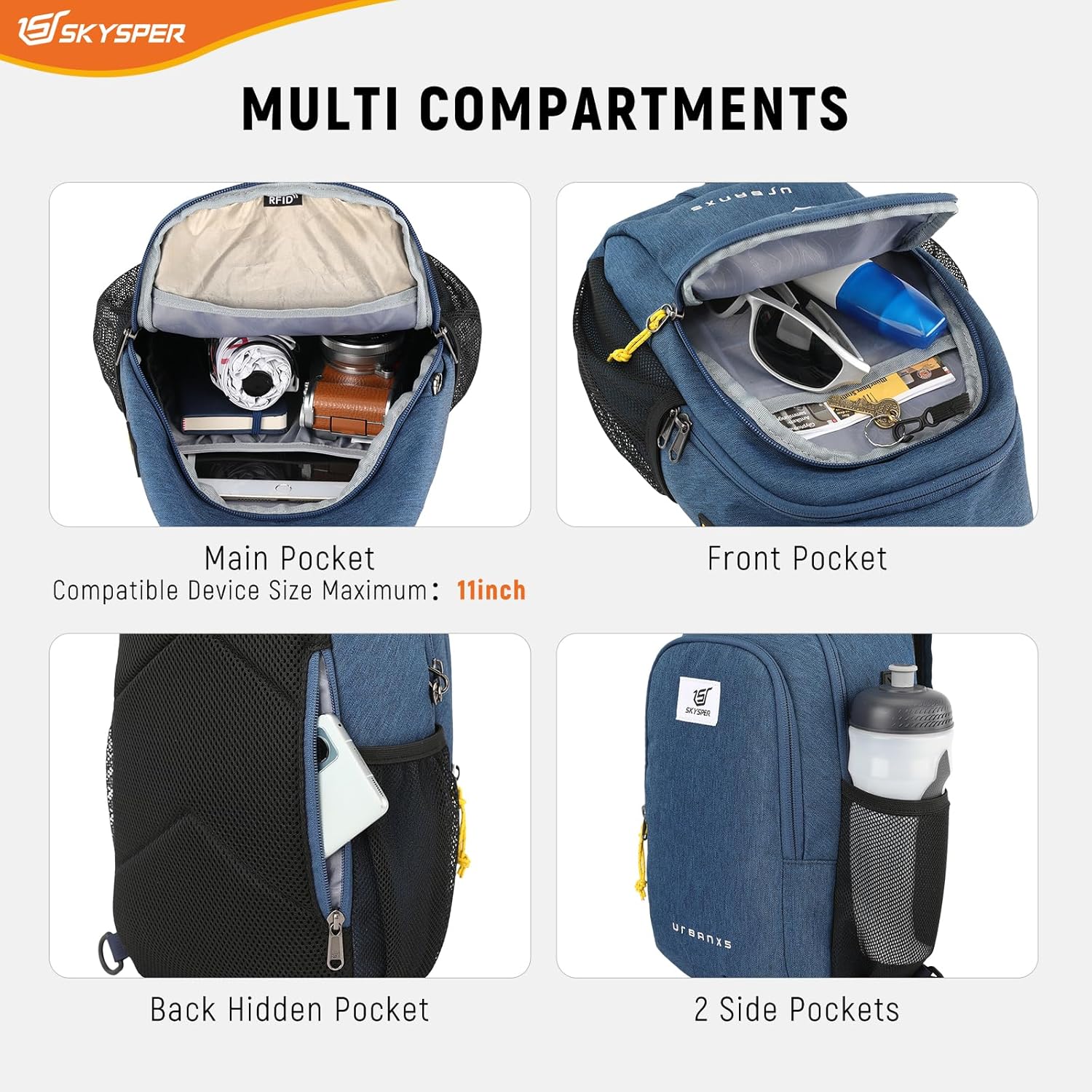 Thumbnail 5 de SKYSPER Sling Bag anti‑theft crossbody RFID lightweight travel bag