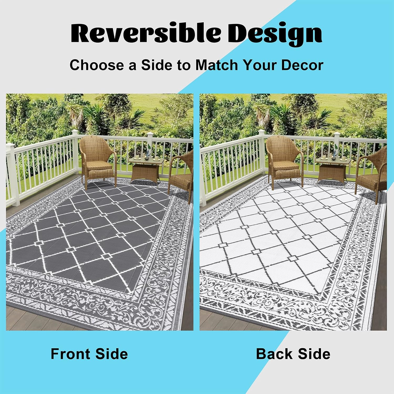 Detalle 2 de Enyhom Extra Large Outdoor Area Rug 240 x 300 cm