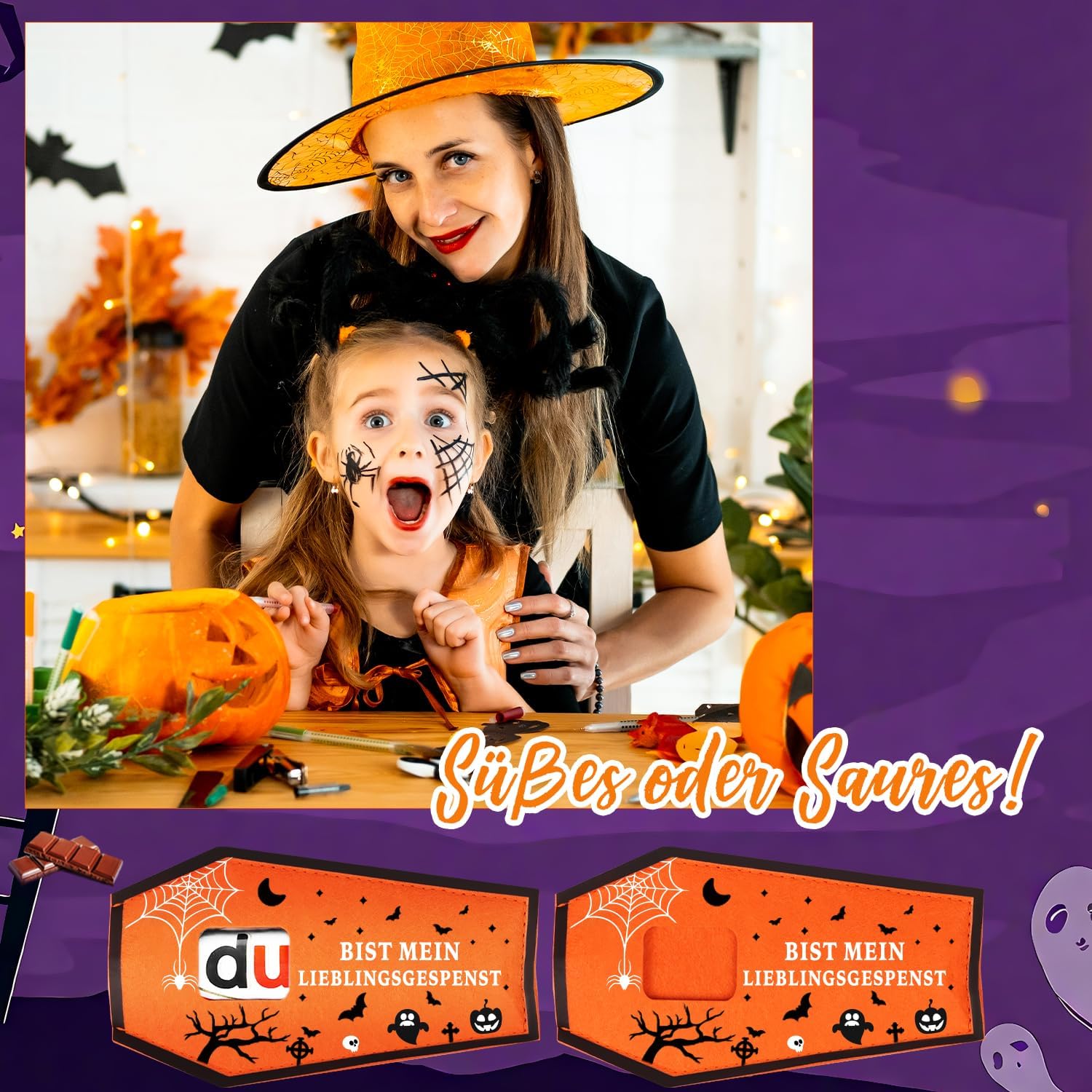 Thumbnail 2 de Giftota 15er-Pack Sarg-Deko aus Filz für Halloween – Geschenkverpackung ohne Schokolade