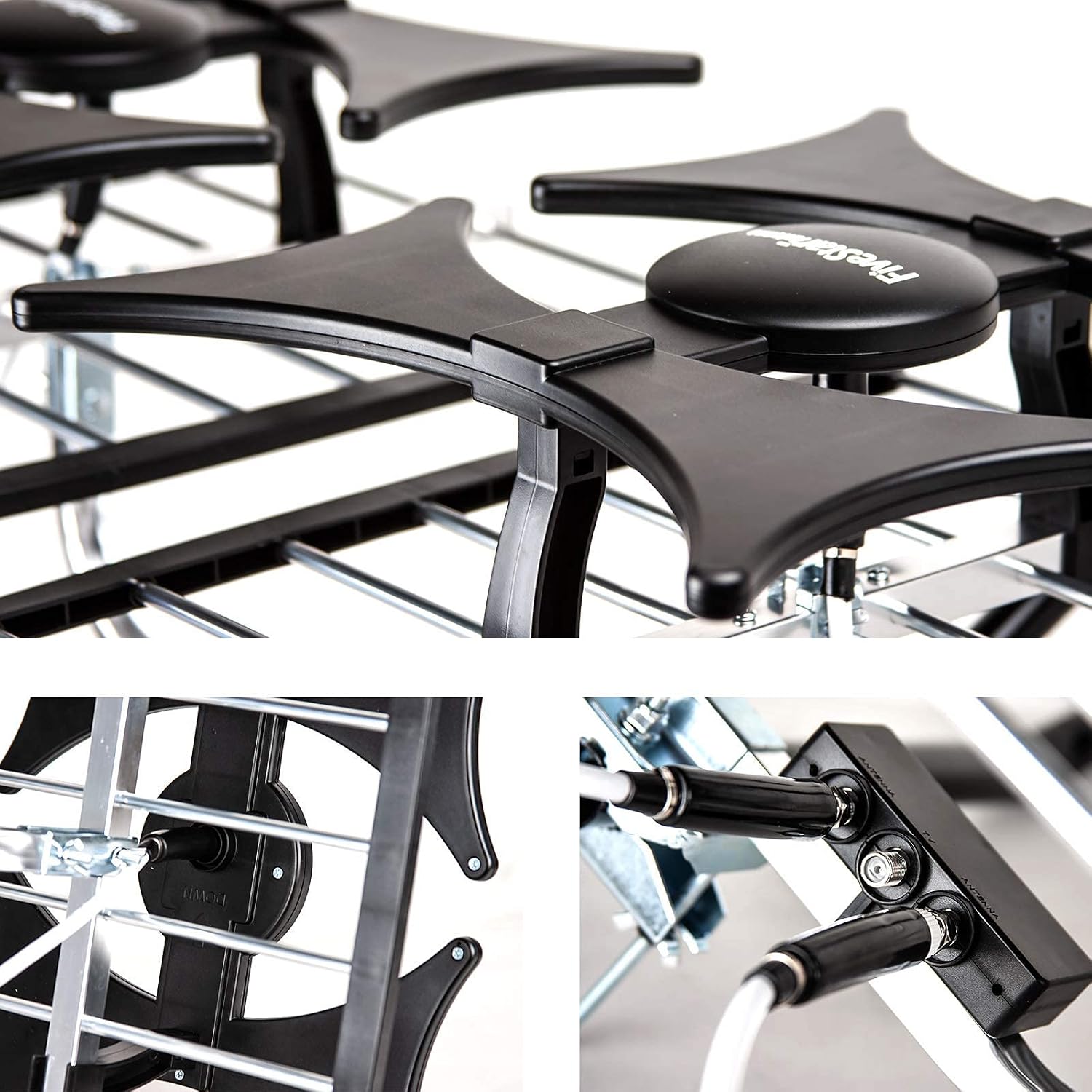 Detalle de Five Star Multi-Directional 4V HDTV Antenna — 200 Mile Range, 4K Ready, Supports 4 TVs