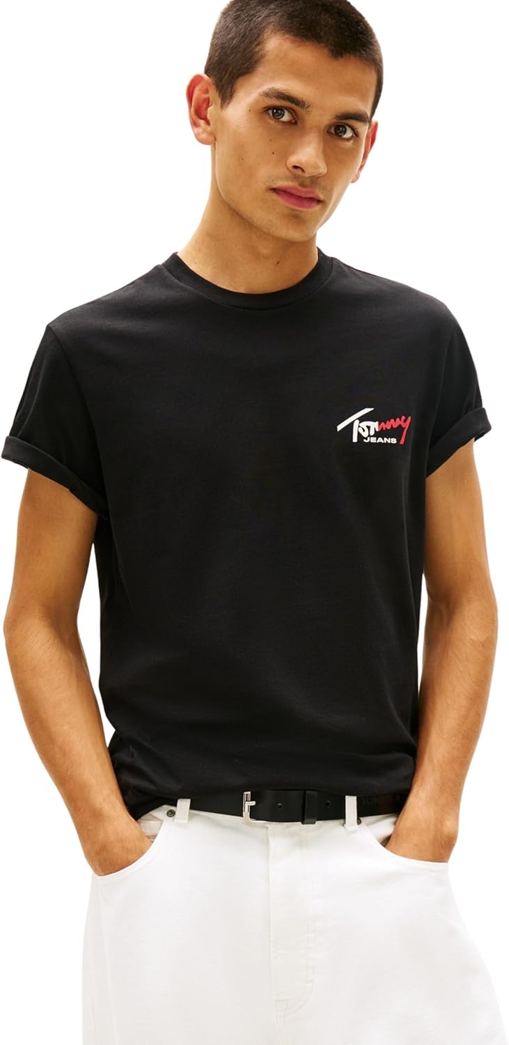 Detalle de Tommy Jeans TJM Slim Sign Chest SS Tee Ext Dm0dm22538 T-Shirt S/S Homme