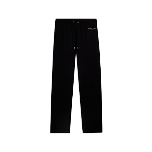 Detalle de FREDDY Pantaloni Sportivi Regular Fit con Gamba Dritta – Nero, Donna, Medium