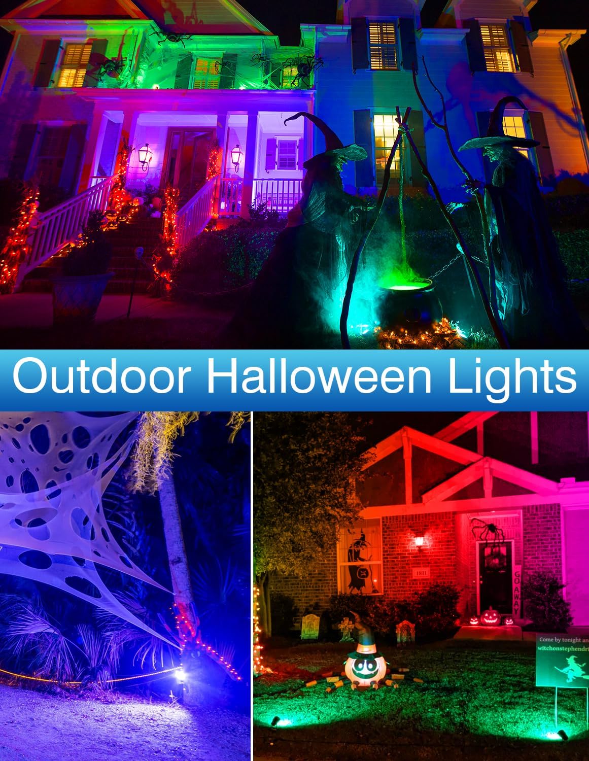Detalle de NATPOW Garden Lights Mains Powered RGB Spot Lights (2 Pack) with 1.5m Cable and Remote – IP65 Waterproof