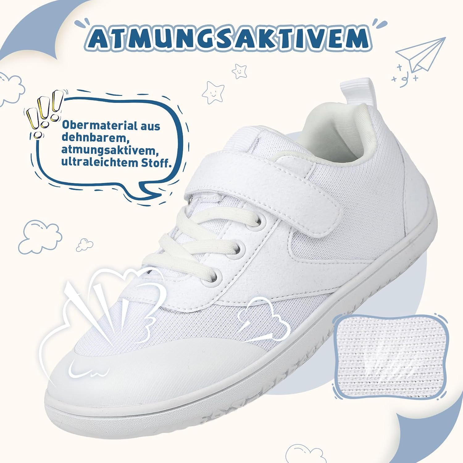 Detalle 2 de TIAROOTT Unisex Kinder Barfußschuhe – Breite Zehenbox, Null Drop & Rutschfestigkeit